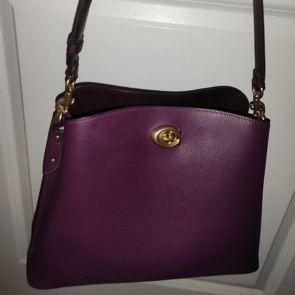 Coach Willow Bucket Bag Deep Berry Leather - Picture 9 of 16